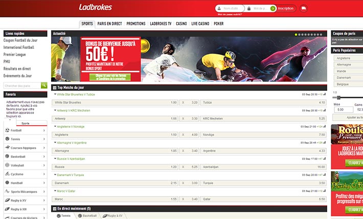 interface site ladbrokes belgique