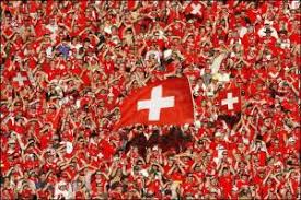 Foule supporters Suisse drapeau